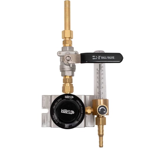 Изображение товара Газовый пост KRASS UNISET FLOW AR/CO2 Аргон/Углекислый газ 4/0.35 МПа, 30/40 л/мин, вх. G3/8+ниппель 12 мм под приварку, вых. М16х1,5+ниппель 6/9 мм 2711009