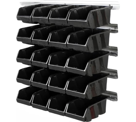 Изображение товара Набор лотков универсальных Бытпласт VOLF, 105х164х78мм, 20шт (черный) 43620141322
