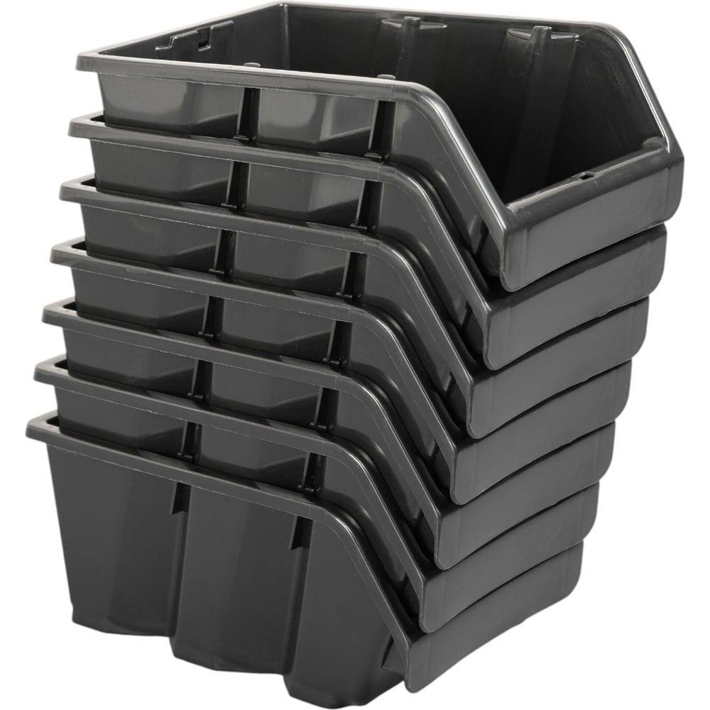 Изображение товара Набор универсальных пластиковых лотков Бытпласт VOLF 105х164х78мм 10 шт черный
