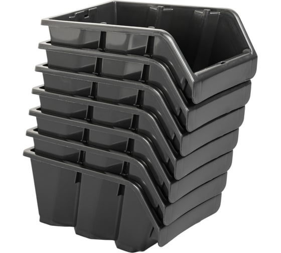 Изображение товара Набор лотков универсальных Бытпласт VOLF, 105х164х78мм, 10 шт (черный) 43620151322