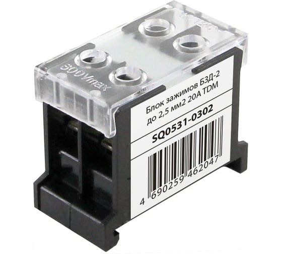 Изображение товара Блок зажимов TDM ELECTRIC БЗД-2 до 2,5 мм2 20A SQ0531-0302