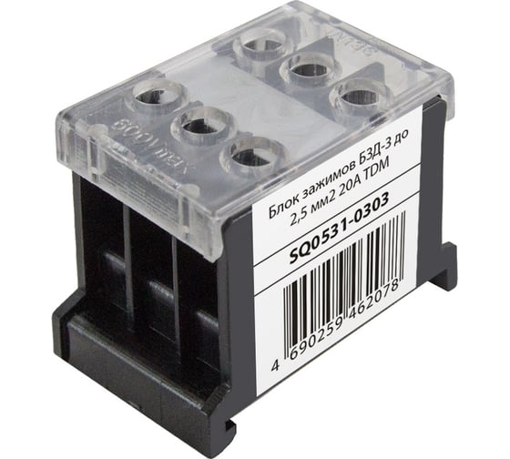 Изображение товара Блок зажимов TDM ELECTRIC БЗД-3 до 2,5 мм2 20A SQ0531-0303