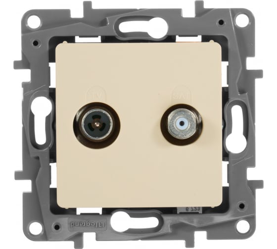 Изображение товара Двухкабельная розетка TV/SAT Legrand ETIKA слоновая кость 672357