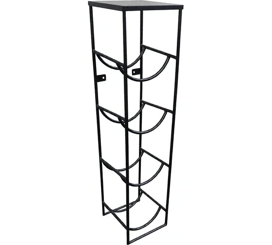 Изображение товара Подставка для 4 бутылей Metall78.ru 19 литров, В730хШ620хГ350 мм, бутылочница, бок, со столом для кулера, чёрный ПДБСТ-БОК-04-9005