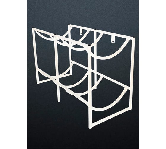 Изображение товара Подставка для 4 бутылей Metall78.ru 19 литров, В450хШ620хГ350 мм, бутылочница, бок, белый ПДБ-БОК-04-9003