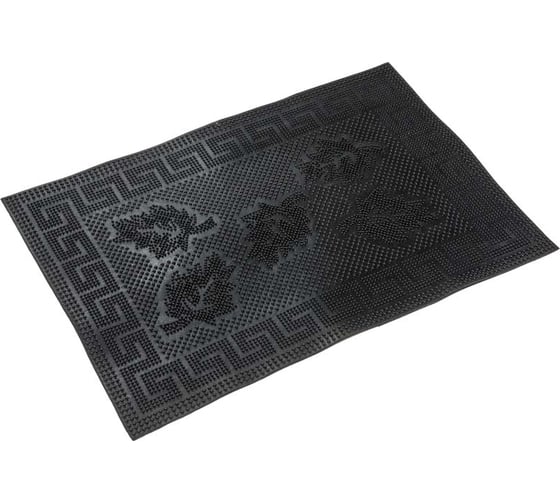 Изображение товара Придверный коврик QZRP грязезащитный резиновый 40x60 см Коврик придверный 40х60 см 8 мм пять листьев