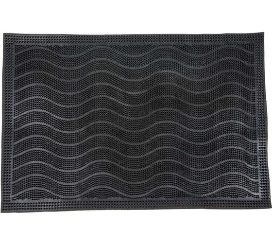 Изображение товара Придверный коврик QZRP грязезащитный резиновый 40x60 см Коврик придверный 40х60 см 8 мм волны
