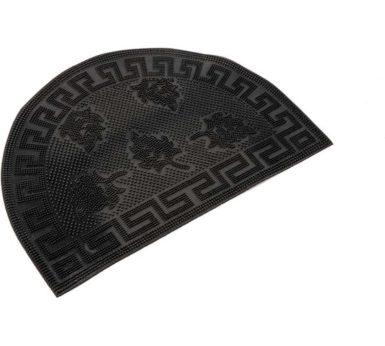 Изображение товара Коврик придверный грязезащитный резиновый QZRP, 40x60 см, 8 мм, "пять листьев", полукруглый