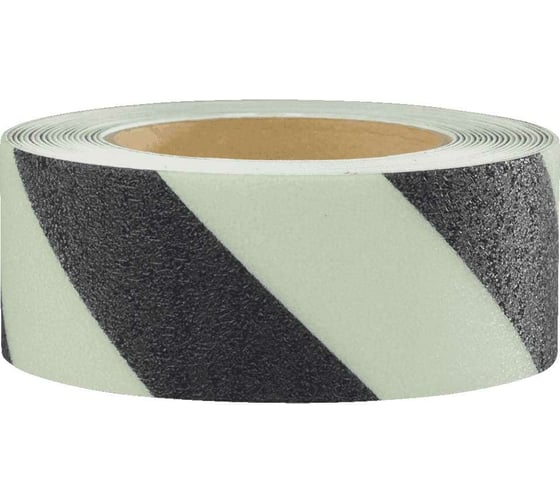 Изображение товара Противоскользящая фотолюминесцентная лента Mehlhose GmbH бело-черный цвет, 50 мм х 6 м M1XR050060