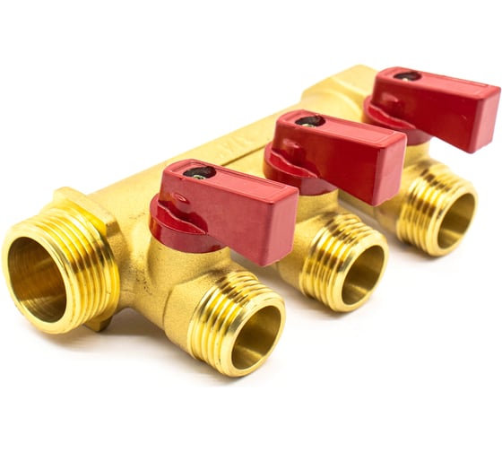 Изображение товара Коллектор с кранами 3/4x1/2 Damento на 3 выхода Clima (1/40) 016242