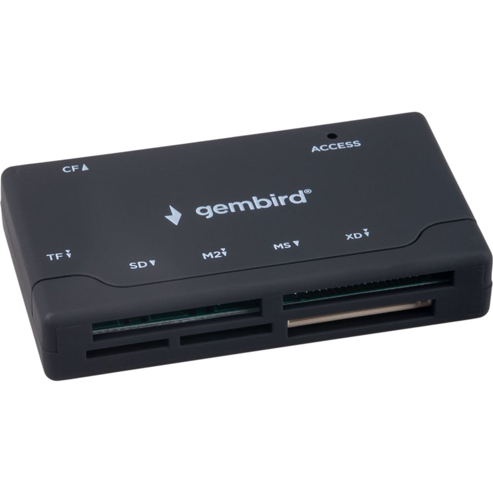 Изображение товара Картридер Gembird USB2.0 6в1 для SD TF MS CF XD M2 с кабелем 50см