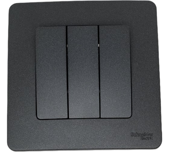 Изображение товара 3-клавишный выключатель Systeme Electric Blanca внутренний, Антрацит, 10А, 250B SE BLNVS100506