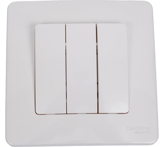 Изображение товара 3-клавишный выключатель Systeme Electric Blanca внутренний, Молочный, 10А, 250B SE BLNVS100502