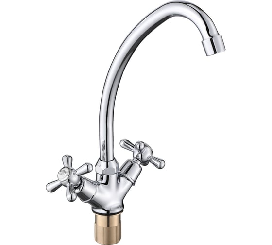 Изображение товара Смеситель для кухни ViEiR двухрычажный, с поворотным изливом, латунь хром для кухонной мойки V120122