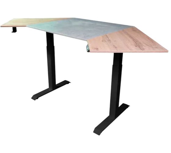 Изображение товара Угловой дизайн-стол StolStoya с регулируемой высотой Аэростол на раме Мотор SE211BAERLCHL