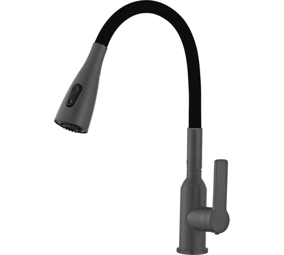 Изображение товара Смеситель для кухни ViEiR однорычажный, из нержавеющей стали, с гибким изливом графит для кухонной мойки V15034-G