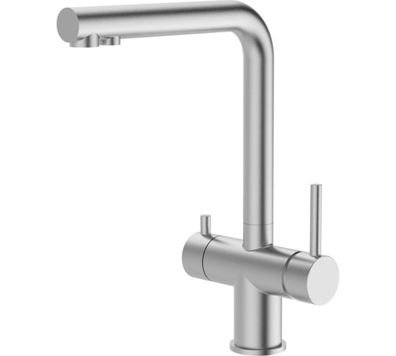 Изображение товара Смеситель для кухни ViEiR однорычажный, из нержавеющей стали, с подключением к фильтру, высокий Г-образный излив сатин для кухонной мойки V15036