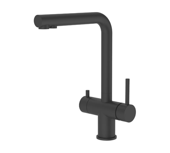 Изображение товара Смеситель для кухни ViEiR однорычажный, из нержавеющей стали, с подключением к фильтру, высокий Г-образный излив черный V15036-C