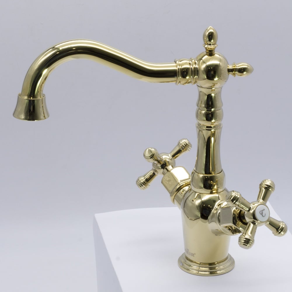 Изображение товара Смеситель для раковины ViEiR двухвентильный в ретро стиле золото V370111-E