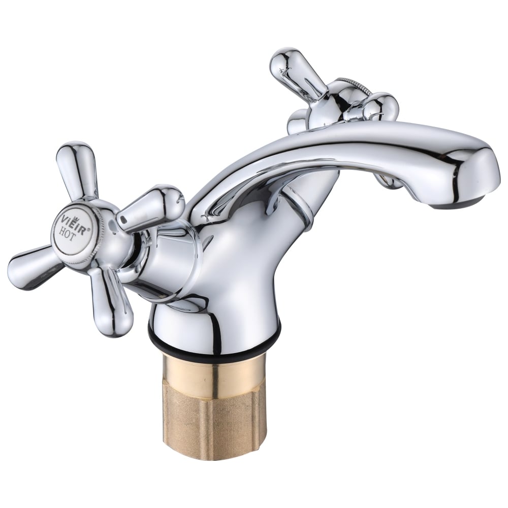 Изображение товара Смеситель для раковины ViEiR двухрычажный вентильный, латунь хром для умывальника V120111