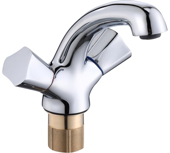 Изображение товара Смеситель для раковины ViEiR двухрычажный, круглый хром для умывальника V150111