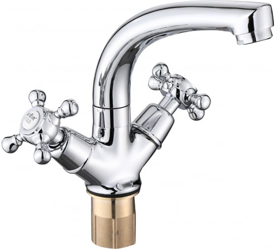 Изображение товара Смеситель для раковины ViEiR двухрычажный, с поворотным изливом, латунь хром V130112