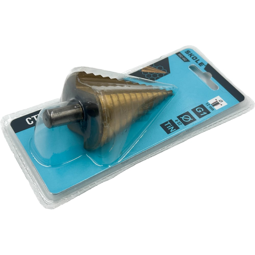 Изображение товара Сверло SKOLE (SS2) по дереву/пластик ступенчатое эконом 4-52мм SS2-4-52