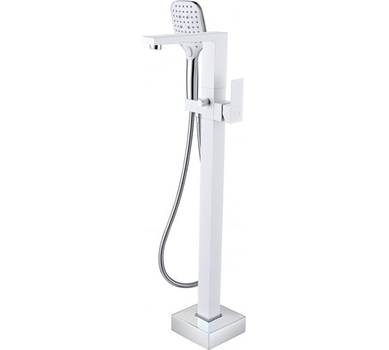 Изображение товара Напольный смеситель для ванны ViEiR белый стойка, с изливом и ручным душем, для наполнения ванны V393534-F