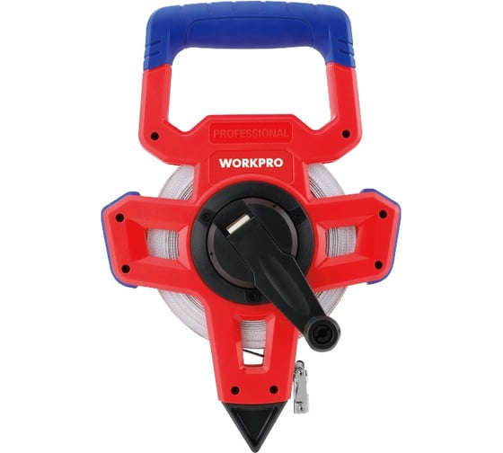 Изображение товара Рулетка геодезическая WORKPRO PRO 100м с ручкой (ABS-пластик, лента стекловолокно) WP263005