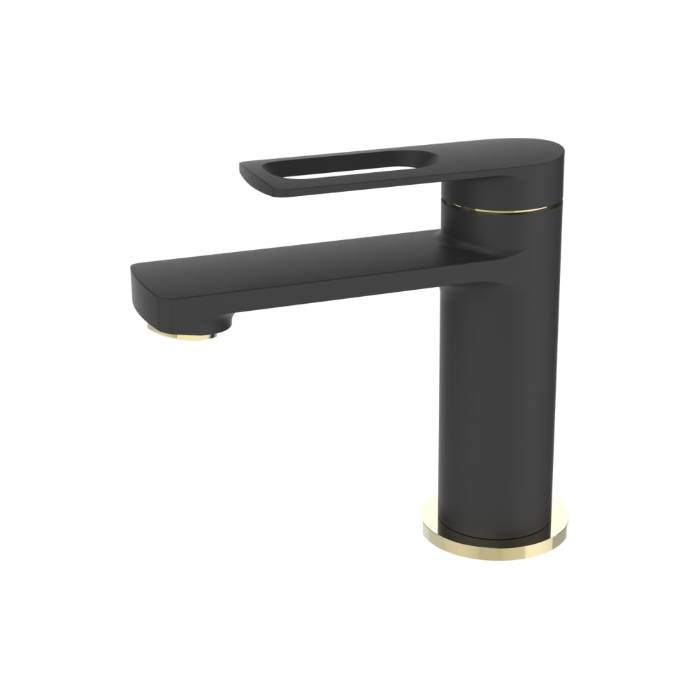 Изображение товара Однорычажный смеситель для умывальника ViEiR черный золото V293511-CE
