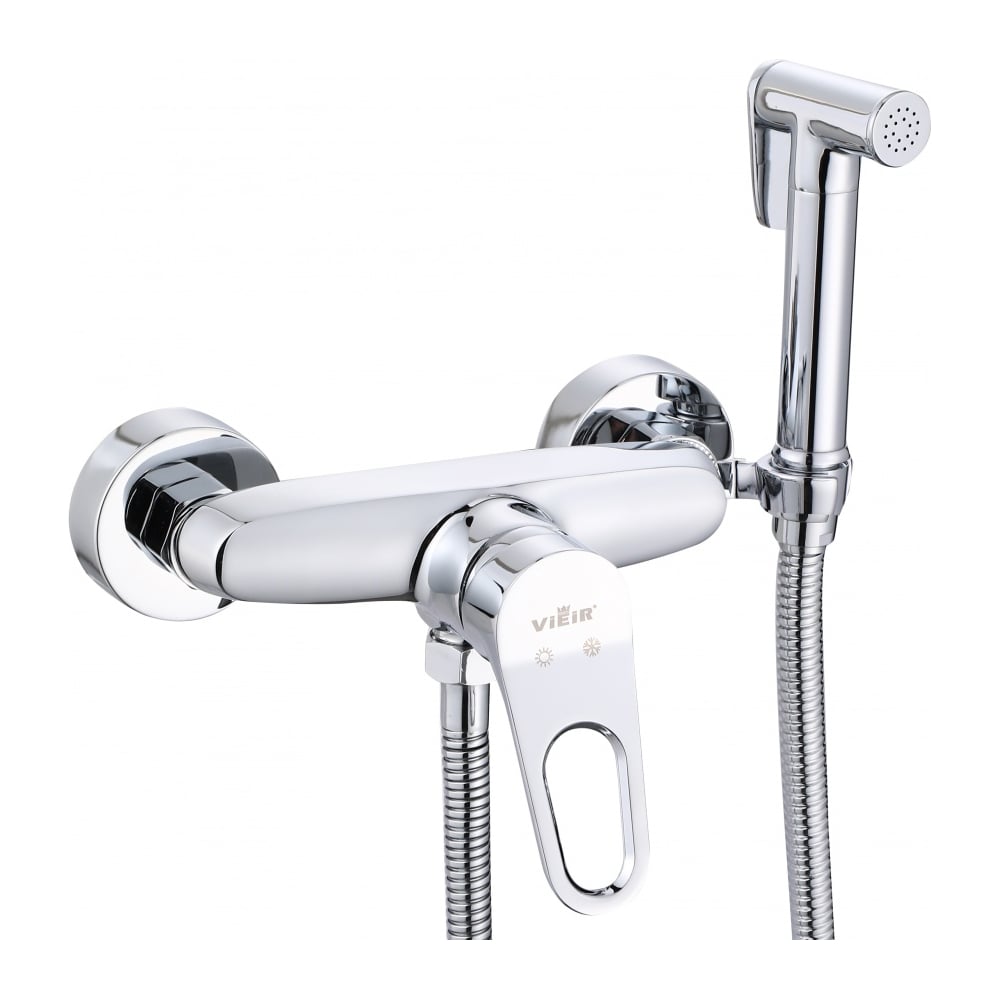 Изображение товара Смеситель с гигиеническим душем ViEiR настенный однорычажный хром V023552
