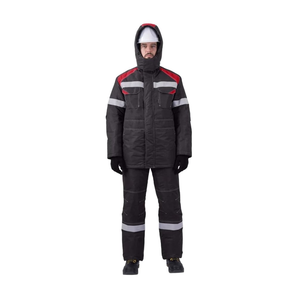 Изображение товара Зимний мужской утепленный костюм ГК Спецобъединение Стараитель серый-красный