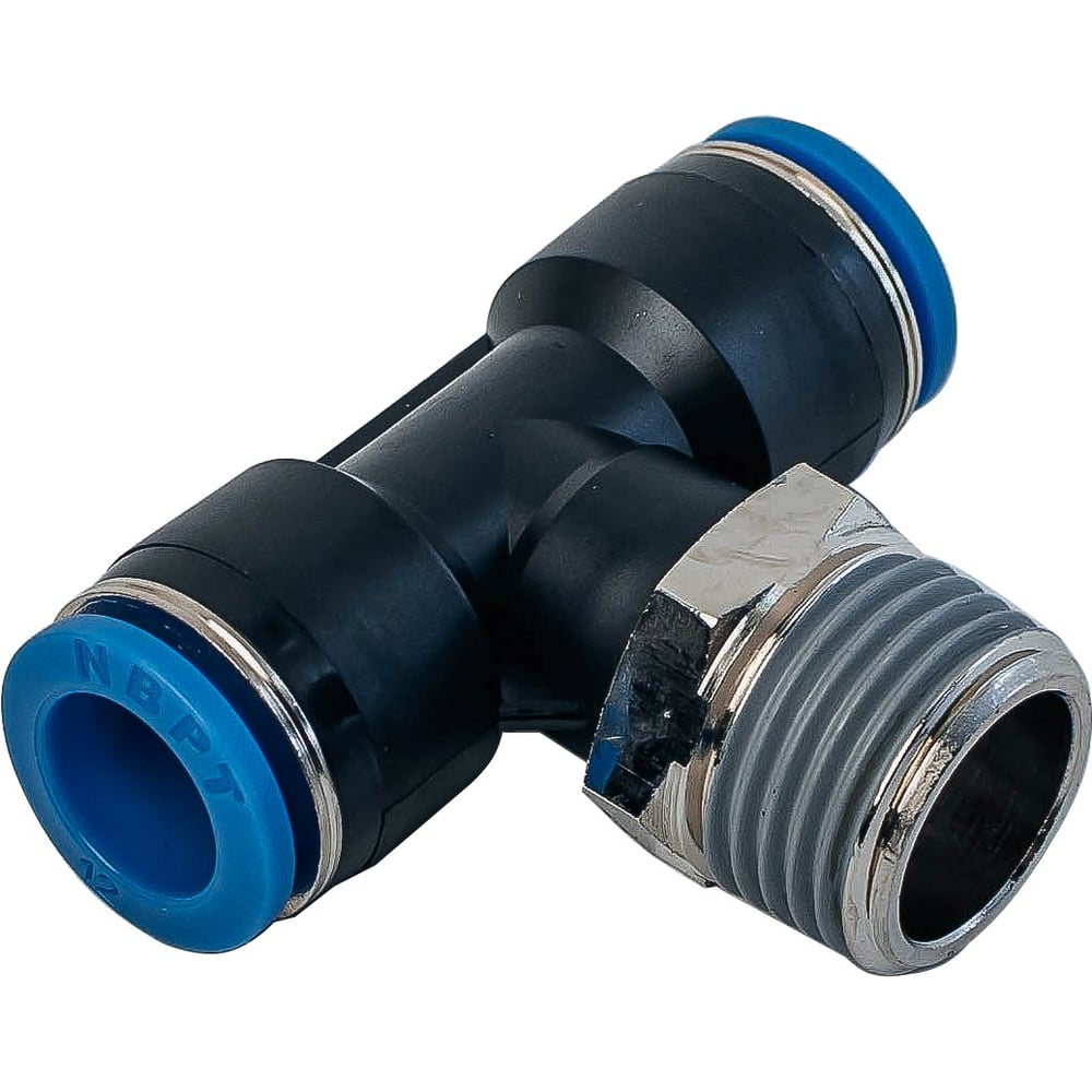 Изображение товара Фитинг пневматический NBPT PT 12-04-R Т-образный тройник 1/2M-12 мм