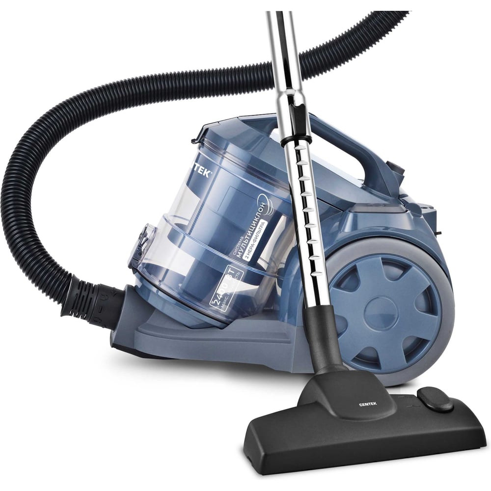 Изображение товара Пылесос Centek 2400/400Вт, пылесборник 2.0л, 2xHEPA, мультициклон, металлич. труба CT-2546