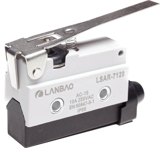 Изображение товара Kонцевой выключатель мгновенного действия Lanbao LSAR7-120 корпус 54x21,1x44 цинковый сплав, IP65, NO/NC шарнирный рычаг 08-00052607
