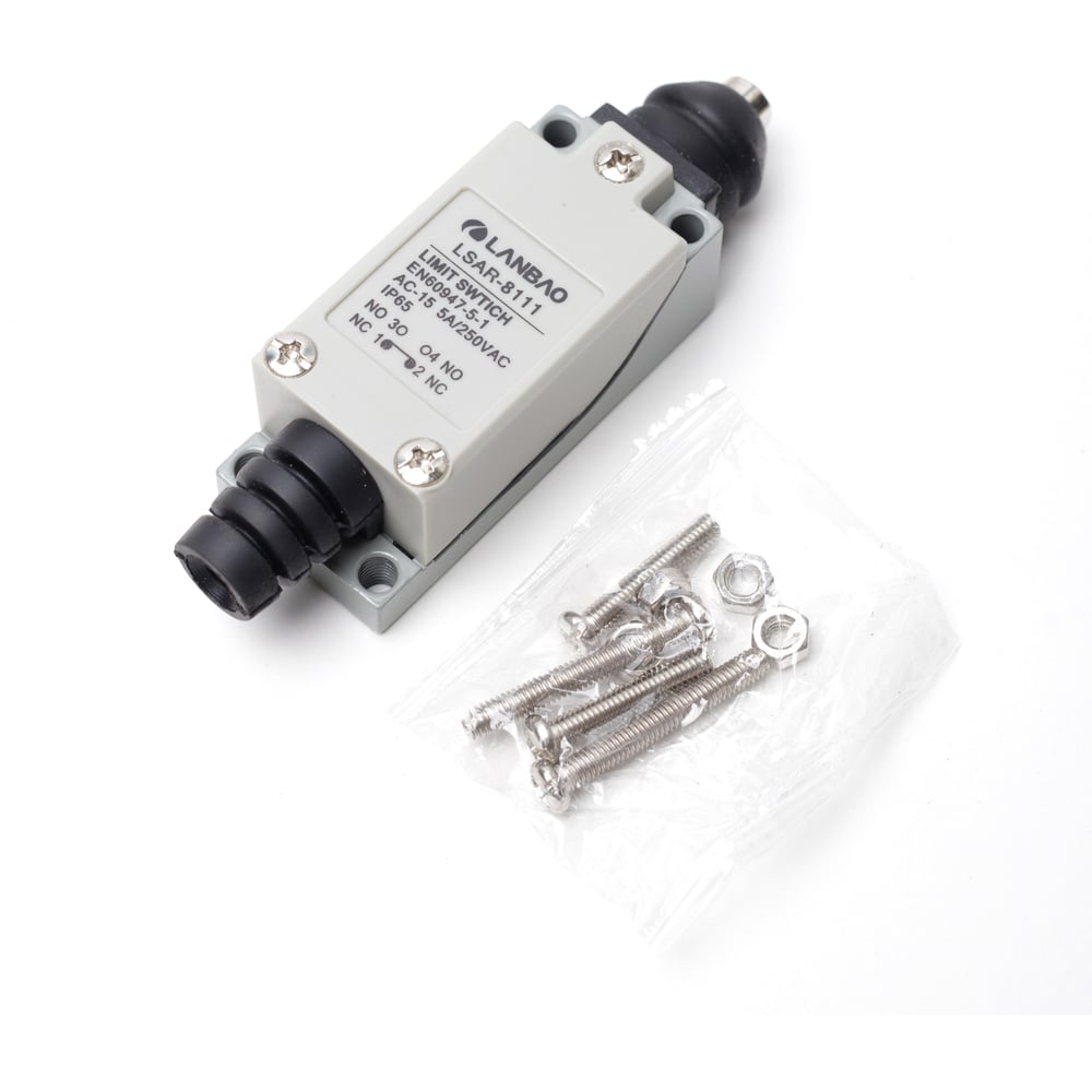Изображение товара Kонцевой выключатель мгновенного действия Lanbao LSAR-8111 корпус 28x25,5x104,4 цинковый сплав, IP65, NO/NC плунжер 08-00049988