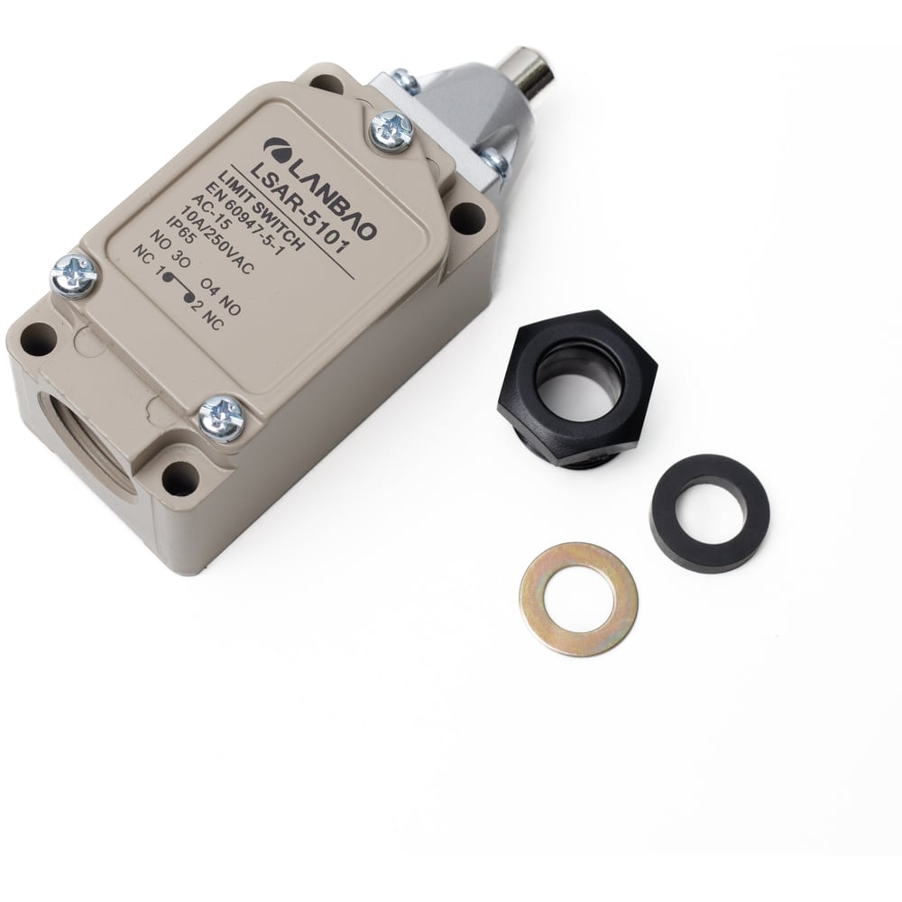 Изображение товара Kонцевой выключатель мгновенного действия Lanbao LSAR-5101 корпус 93,7x41x40 цинковый сплав, IP66, NO/NC плунжер 08-00049991