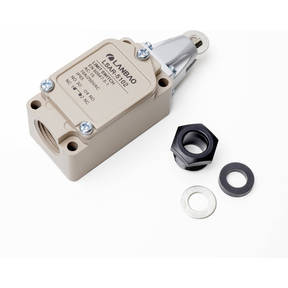 Изображение товара Kонцевой выключатель мгновенного действия Lanbao LSAR-5102 корпус 106x41x40 цинковый сплав, IP66, NO/NC роликовый плунжер 08-00050341