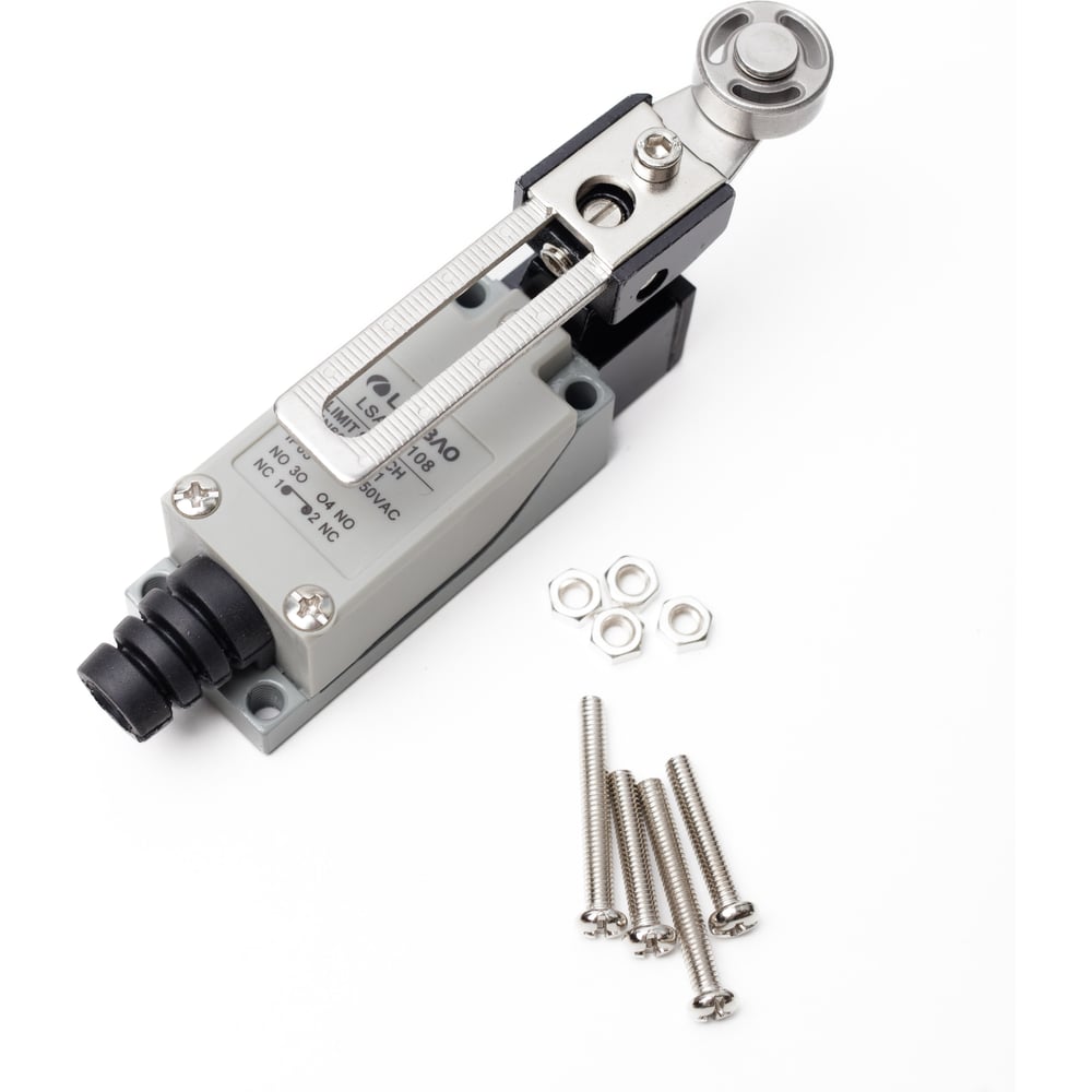 Изображение товара Kонцевой выключатель мгновенного действия Lanbao LSAR-8108 корпус 96,9x25,5x28 цинковый сплав, IP65, NO/NC регулируемый роликовый рычаг 08-00052603