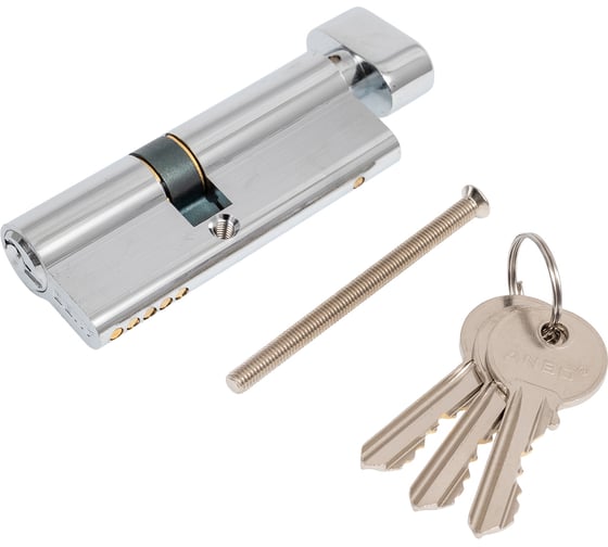 Изображение товара Цилиндр замка ANBO 2200Т ключ/барашек, английский, 3 ключа, никель 3545 l3600 ANBO2200Т3545