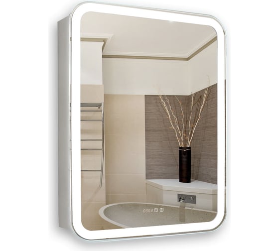 Изображение товара Зеркало-шкаф AZARIO Фиджи 60 + часы LED-00002363