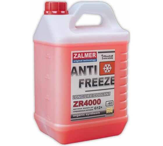 Изображение товара Антифриз ZALMER Antifreeze ZR4000 LLC G12+ красный -40С 5кг нетто ZR40R005