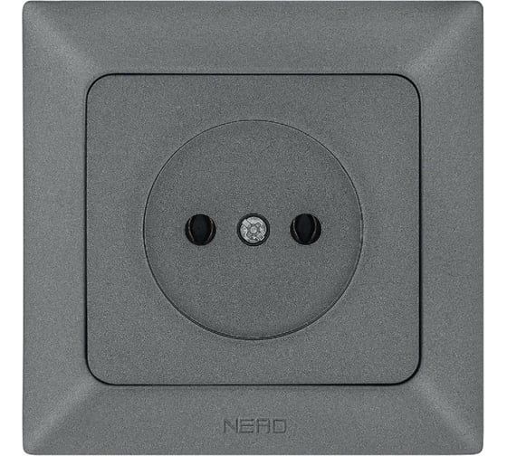 Изображение товара Розетка NE-AD без заземления, керамика, 16А, 250В, Aras, Графит, 93-121-02-P