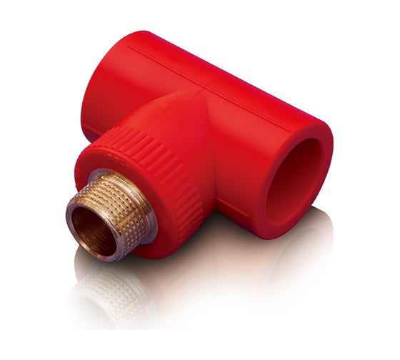 Изображение товара Тройник Blue Ocean "Fire Secure" (нар) - 25x1/2", противопожарный полипропилен Fire-S-B1 PPRF/ETT(R)-25х1/2"