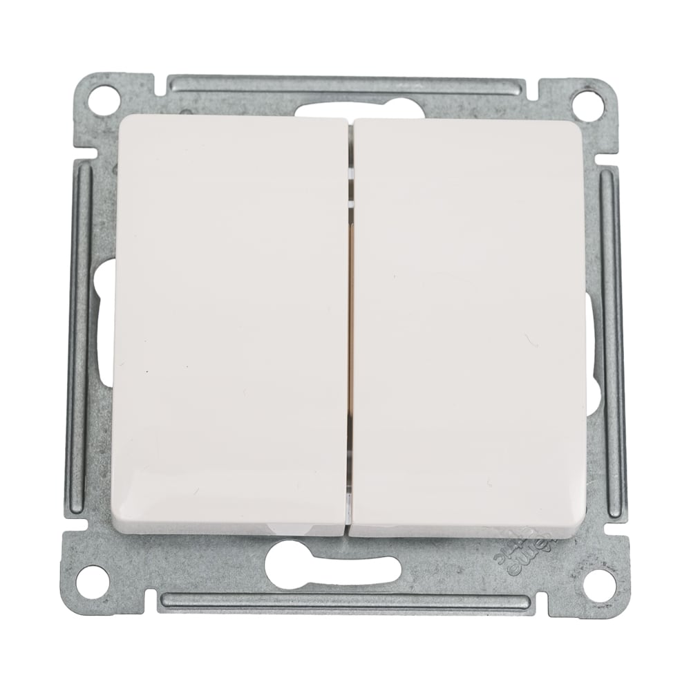 Изображение товара 2-клавишный выключатель Systeme Electric Glossa молочный 10AX IP20