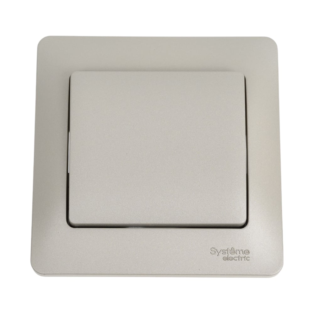 Изображение товара Одноклавишный выключатель Systeme Electric Glossa Платина сх.1 10А