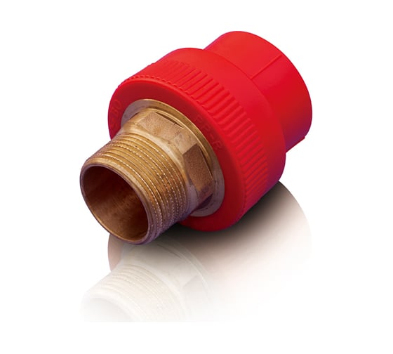 Изображение товара Резьбовая муфта Blue Ocean "Fire Secure" (нар) - 75x2.1/2" под ключ, противопожарный полипропилен Fire-S-B1 PPRF/HTEA(R)-75х2.1/2"