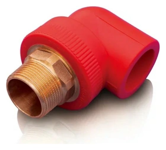 Изображение товара Противопожарный угол Blue Ocean с наружной резьбой 40х1, красный Fire - S - B1 PPRF/HET90E(R) - 40х1