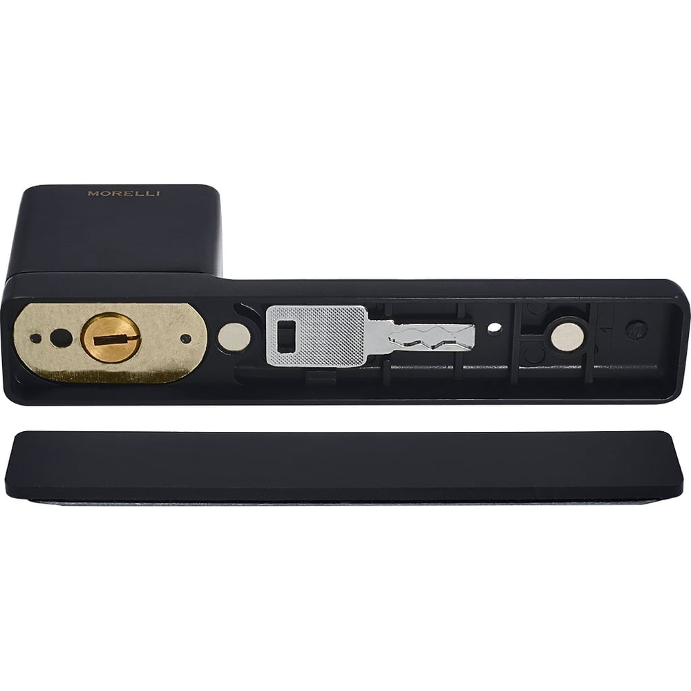 Изображение товара Ручка дверная с фиксатором MORELLI MH-63-S50 WD BL черный, для межкомнатных дверей