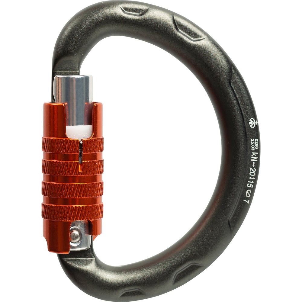 Изображение товара Карабин Vertical GRAY полукруглый трехтактный Keylock 100 мм 2000 кг